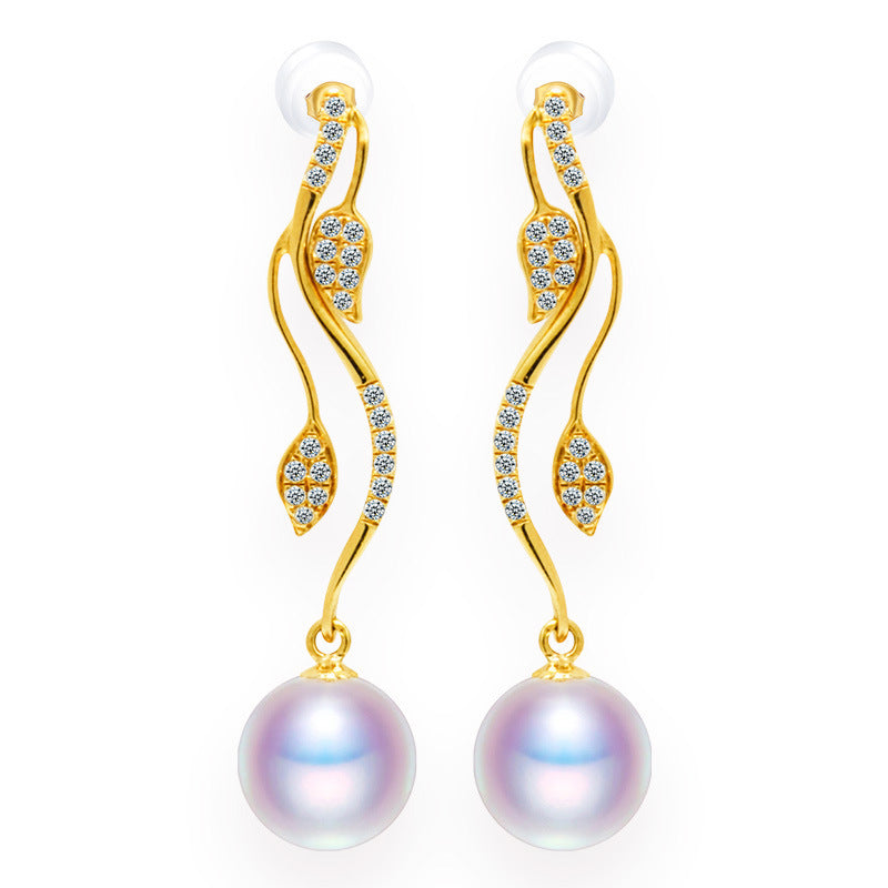 Seawater 18K Gold Pearl Earrings Are Simple And Fashionable